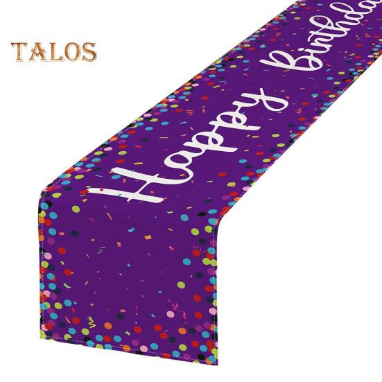 

Дорожка для стола «С днем рождения» с принтом в виде воздушных шаров и конфетти защищает стол от жары и царапин, многоразовая защита стола, украшение для праздничного стола на день рождения J