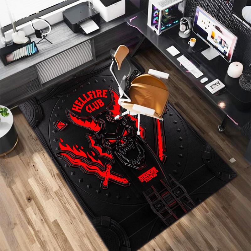 Halloween Horror Horror Theme Stranger Things Carpet Home Living Room Decoration Table and Chairs Anti Slip Door Mat Outdoor Picnic Mat Carpet A12