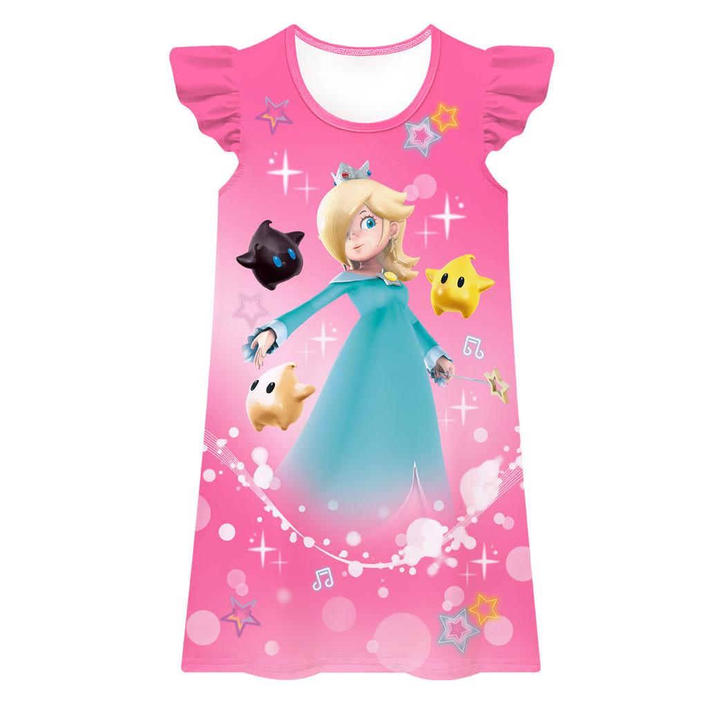 83069 Kid Girls Princess Rosalina Printed Party Casual Dress 100cm розы красного