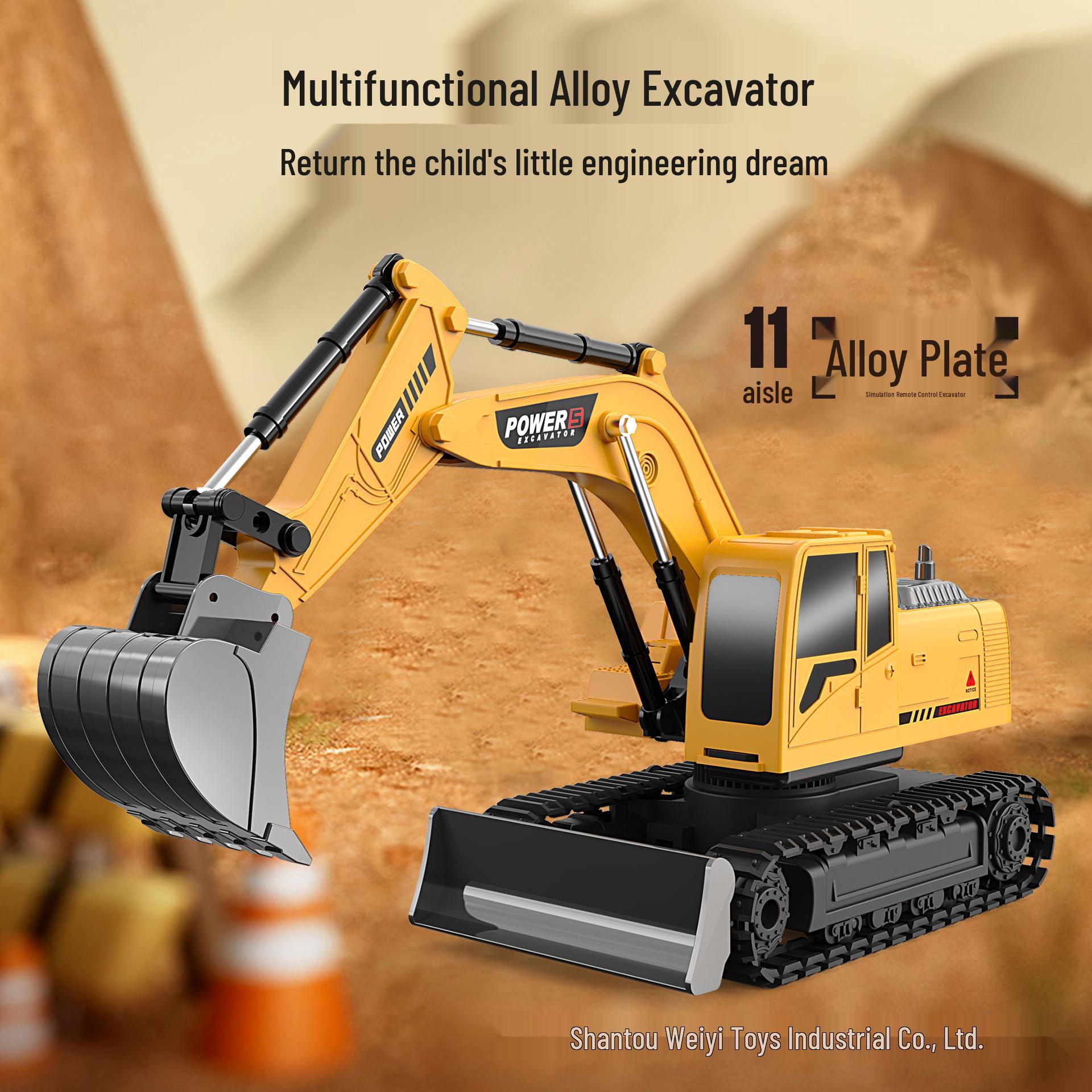 

Large Alloy Children s Remote-Control Excavator Toy - Electric Simulation Digger Car