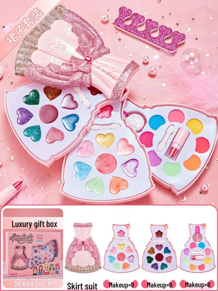 Set de jucării de machiaj pentru copii: Ruj și Kit Cosmetic pentru Fete cu Vârsta Între 3-6 Ani - Ediție Casă de Joacă