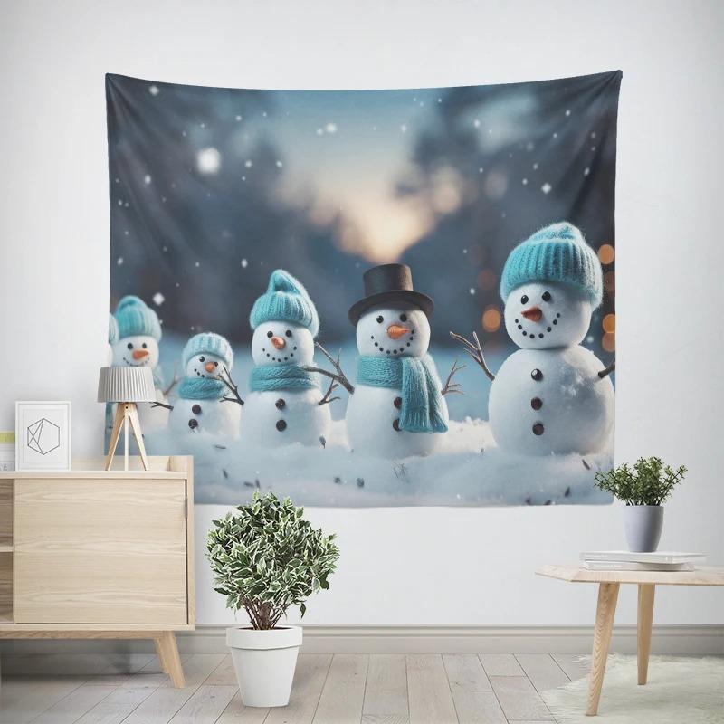 Natal Ano Novo Árvore de Natal Boneco de Neve Padrão Tapeçaria Sala de Estar Sofá Interior do Carro Tapeçaria Decorativa