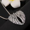 European and American alloy retro diamond-encrusted necklace, peach heart wing necklace with jewelry, long sweater chain for women