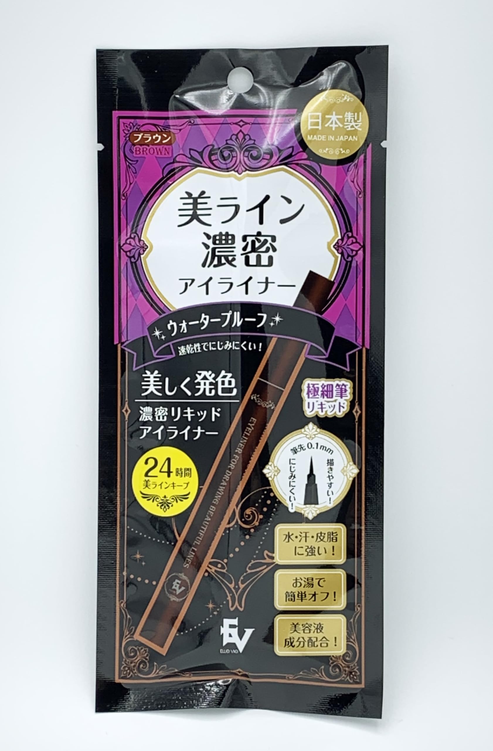 

ELLE VIE Красивая линия Плотная жидкая кисть Коричневая подводка для глаз, наконечник 0,1 мм, водостойкая,