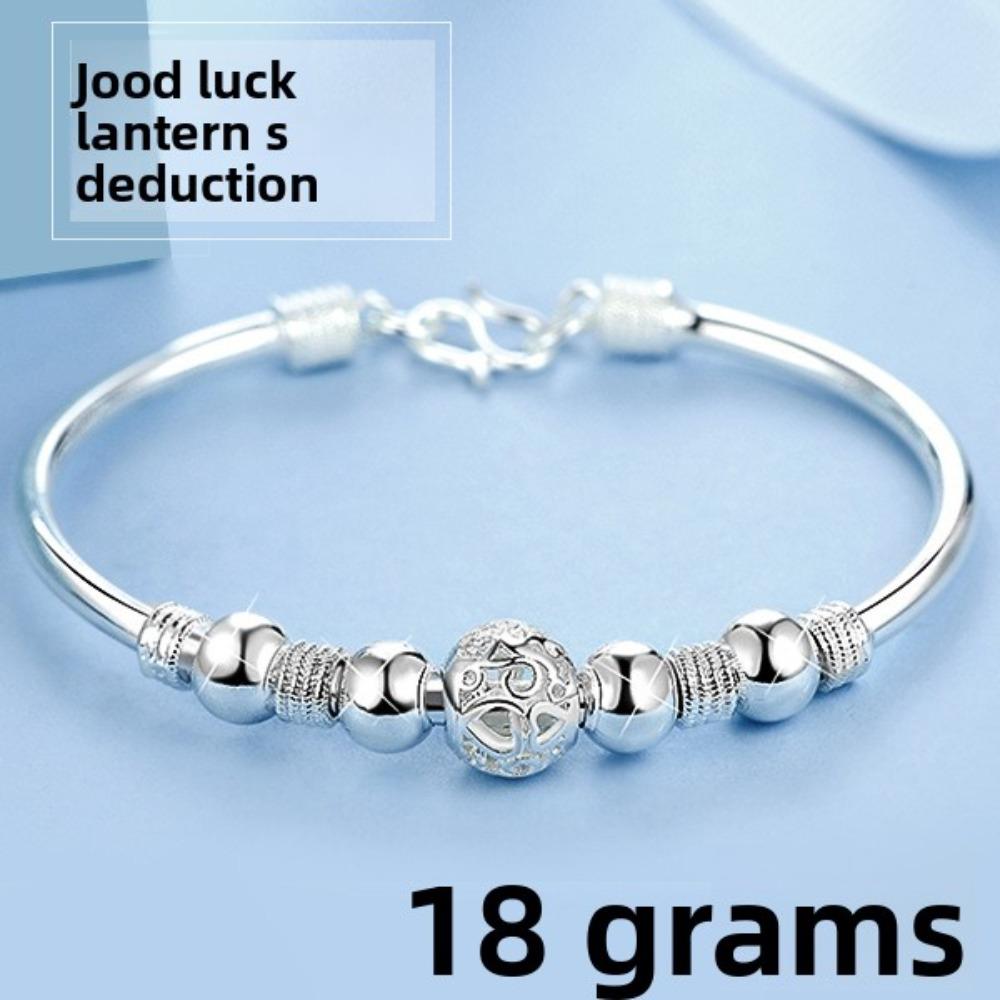 

Exquisite Ball Jewelry Nine Rotating Beads Bracelet Silver Plated Copper Rotating Beads Bangle for Women