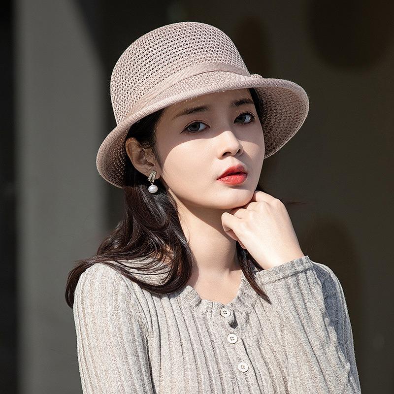 Bucket hat women's high-end sense summer new sunshade sunscreen hat big head circumference small face hat versatile sun hat