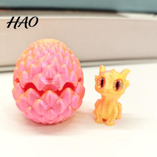 Desktop Ornament 3D Printed Dragon Egg Vibrant Color Small Size Miniature Statue Stress Relief Fidget Toy Adorable Cartoon Dragon-themed Desk