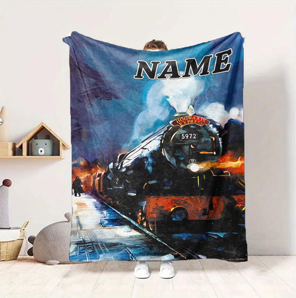 Custom Name Magic Quest Flannel Blanket Throw Blanket Soft Warm Sofa Bed home Decor Unique Gift