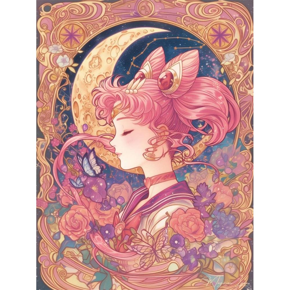 Cartoon Girl Diamond Painting Beauty Girl Warrior Sticking Embroidery Handmade DIY Mosaic Home Decoration Gift