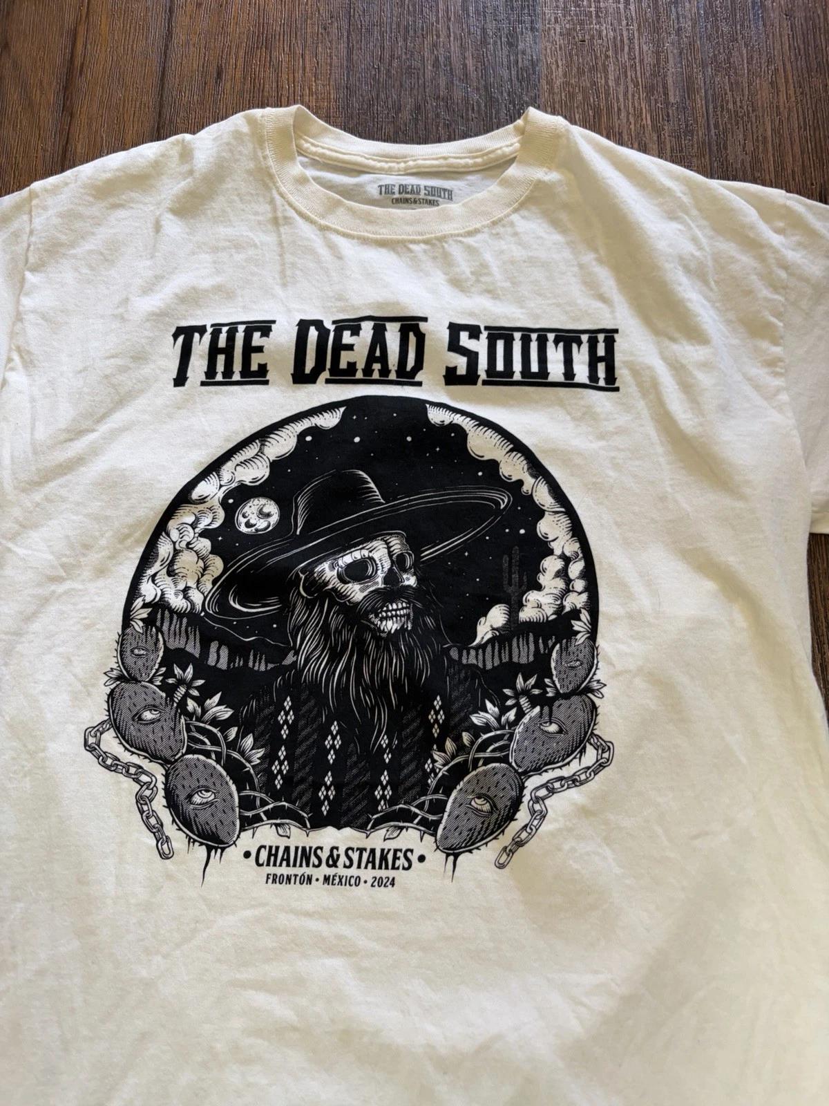 

Men s The Dead South T-Shirt White Spell-Out L Country Bluegrass Canada Banjo S
