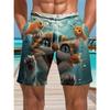 Summer Men's 3D Printed Beach Shorts Fashion Versatile Trend Breathable Casual Vacation Style