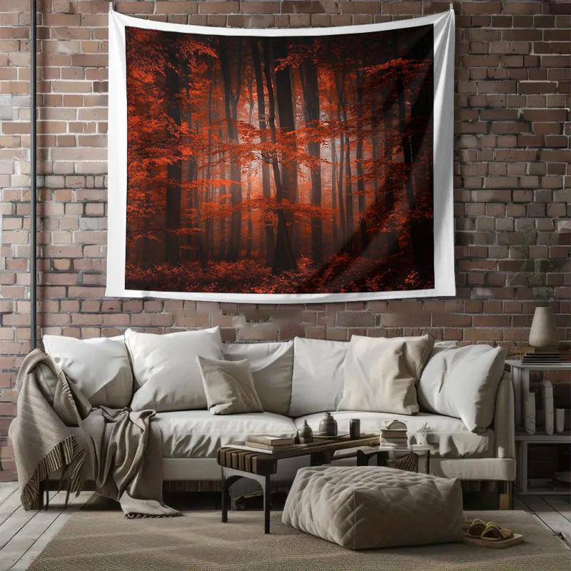 Forest Tapestry Woodland Wall Hanging Nature Decor Room Aesthetic Tapestry Vintage Landscape Home Decor Bedroom Living Room Wall