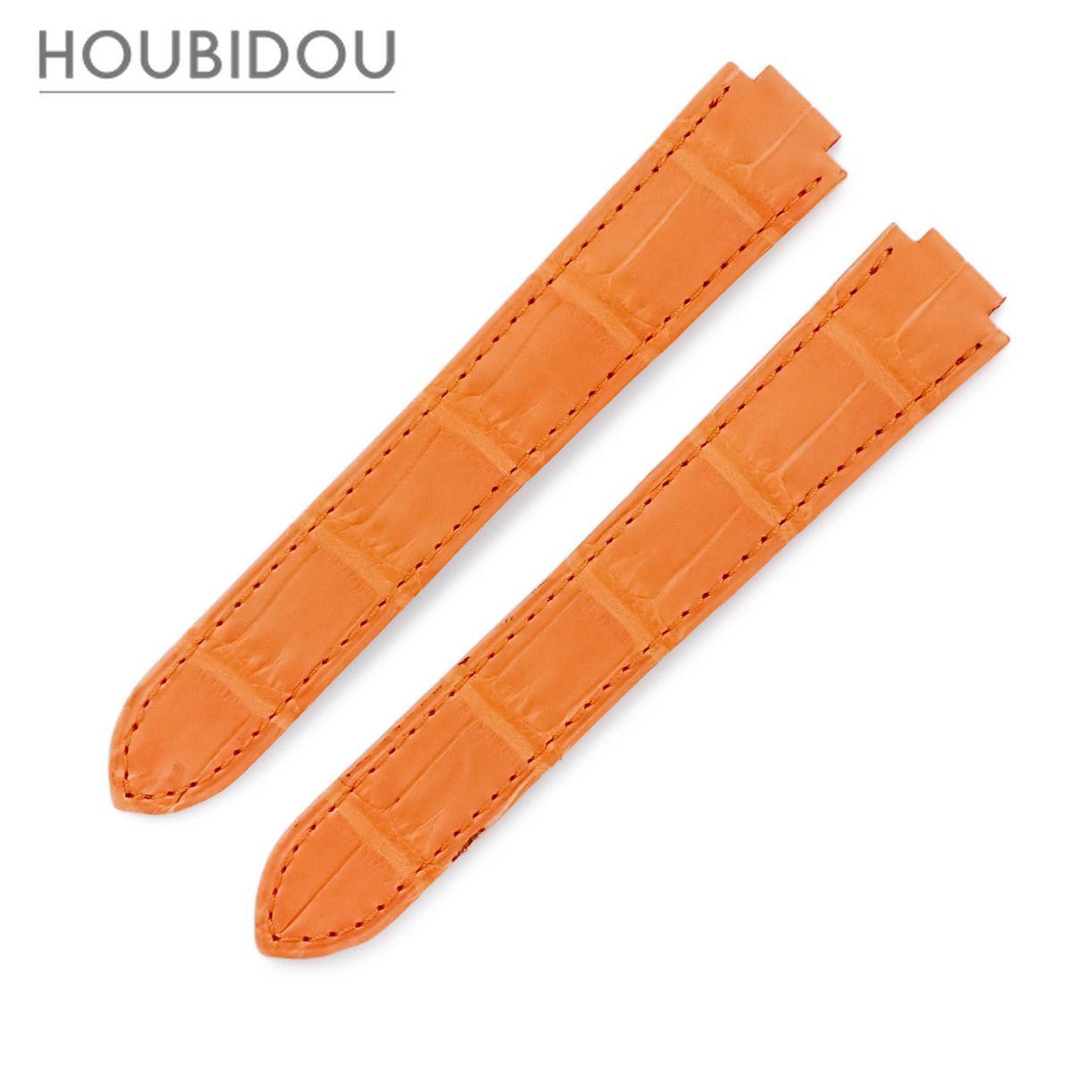 Used Cartier Watch Parts Genuine Ballon Blue MM Croco Band Crocodile Orange Like New Replacement Buckle Belt Strap 18mm Orange [Used]