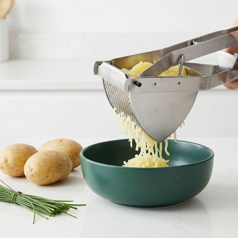 Stainless Steel Potato Ricer Heavy Duty Ergonomic Comfort Grip Food Chopper Effortless 11.4 X 3.7 X 5.3inch Meat Press Cooking