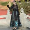 2025 Spring/Autumn Ethnic Style Women's Retro Embroidered Long Dress with Elastic Waist