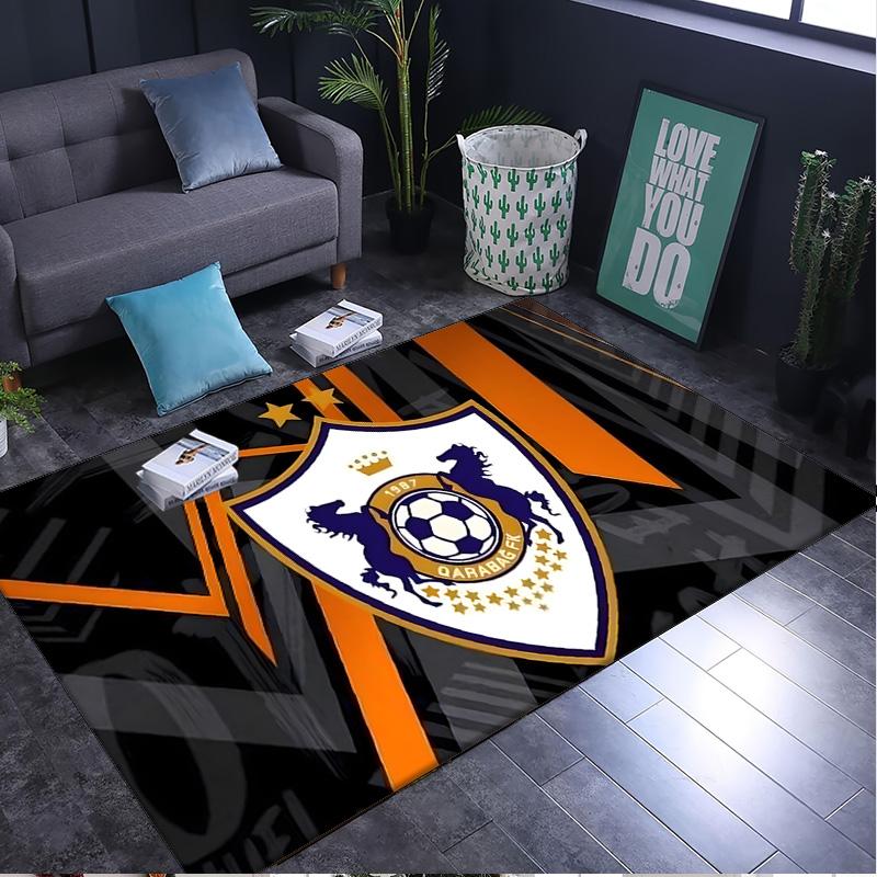 1PC rug Soccer Team Qarabag Design Carpet, Chair Rug,Area Rug for Office Bedroom living rooms bedroom, Doormat decor Christmas fan gifts