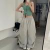 [Quick-drying] ins Internet celebrity retro American summer wide-leg loose sports dancing jazz casual tooling trousers