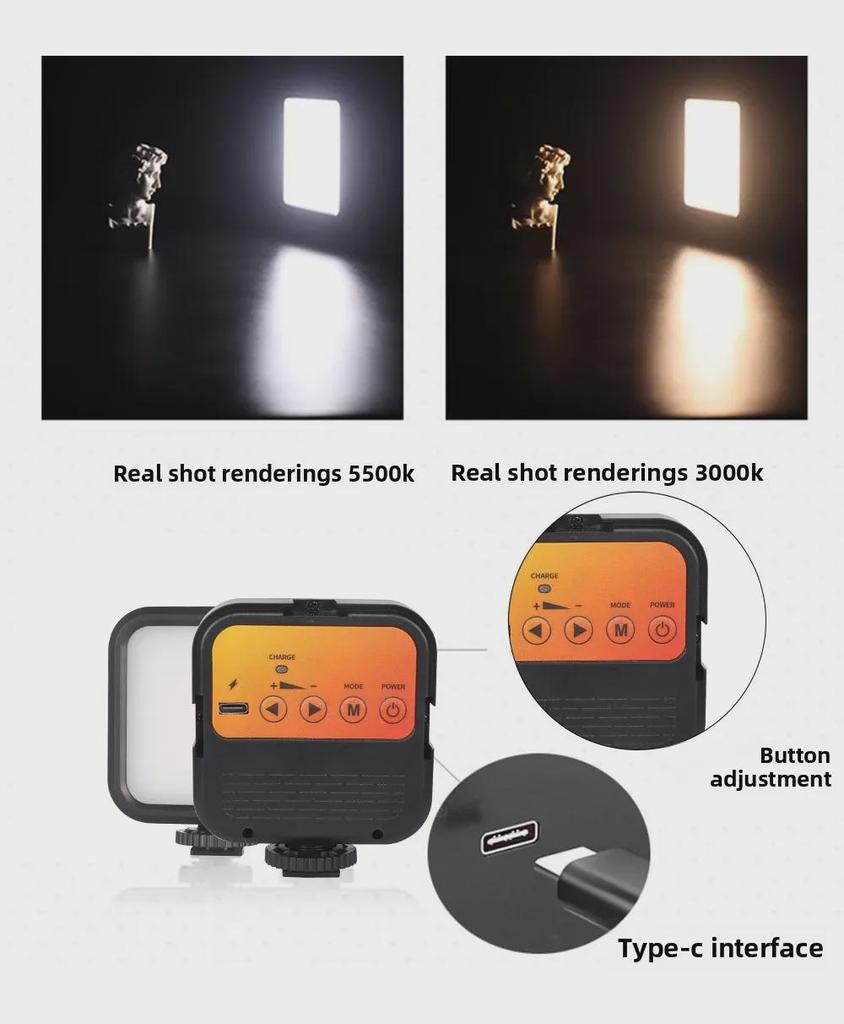 Portable RGB Photography Light: Cold/Warm Square Soft Light for Outdoor Live Broadcasts