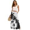 Dames zomer boho palazzo broek met hoge taille, wijde pijpen en bloemenprint, casual broek met zakken