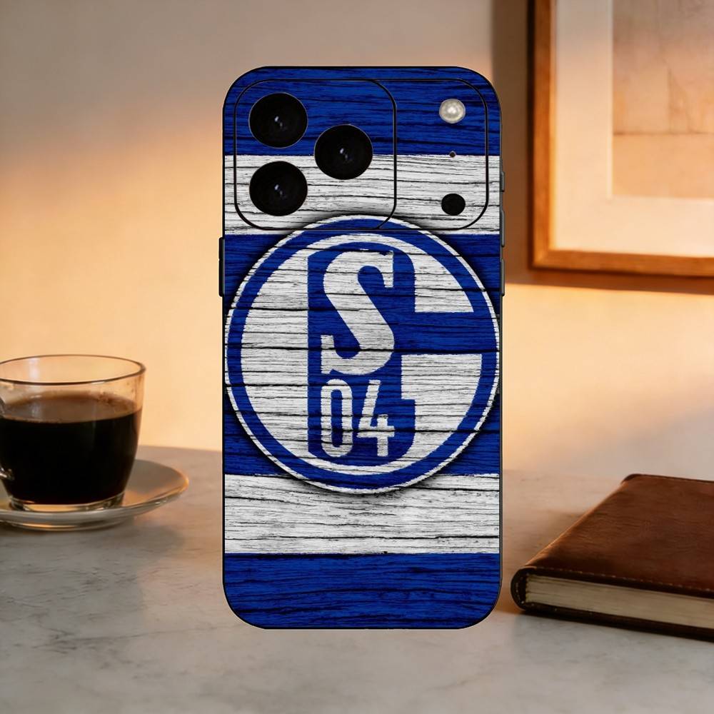 S-Schalke S04  Phone Case For iPhone 17,16,15,14,13,12,11 Plus,Pro Max,XS,Soft Silicone Black Cover