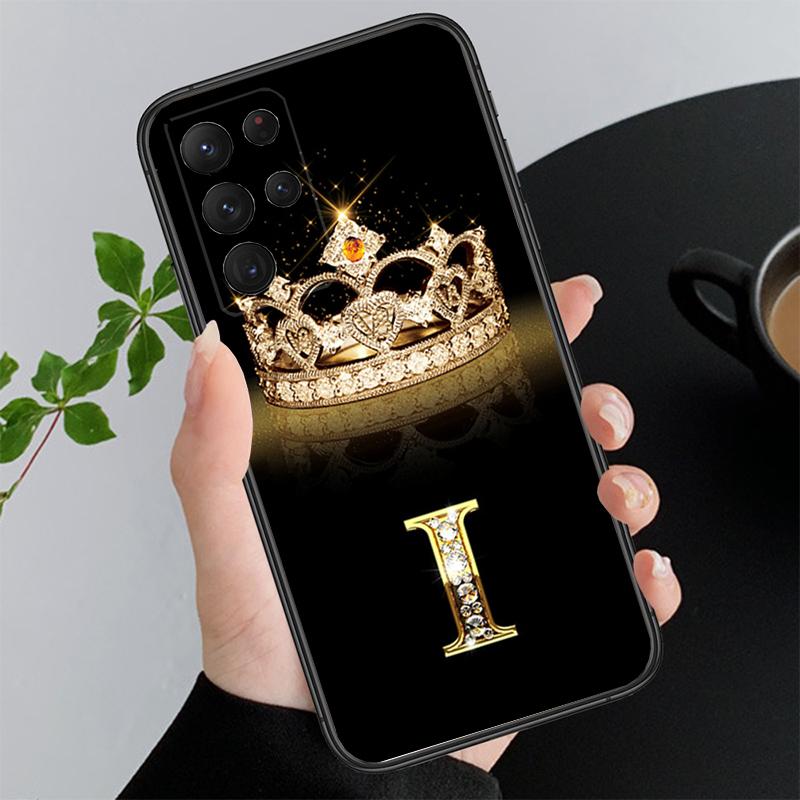 Diamond Crown Letter Phone Case for Samsung Galaxy A73 A13 A22  A32 A71 A33 A52 A53 A72 A73 A51 A31 A23 A34 A54 A52 A53S Funda