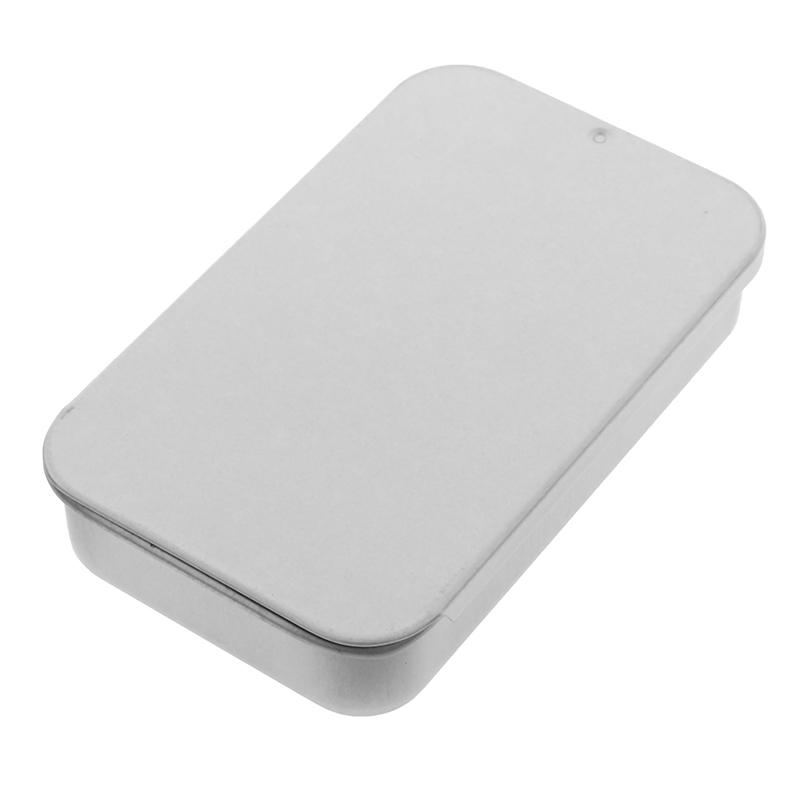 

Маленькая металлическая банка с раздвижной крышкой, сладости, бальзам для губ, крем для бороды, воск, таблетки, 8X5X1,5 см серебряный