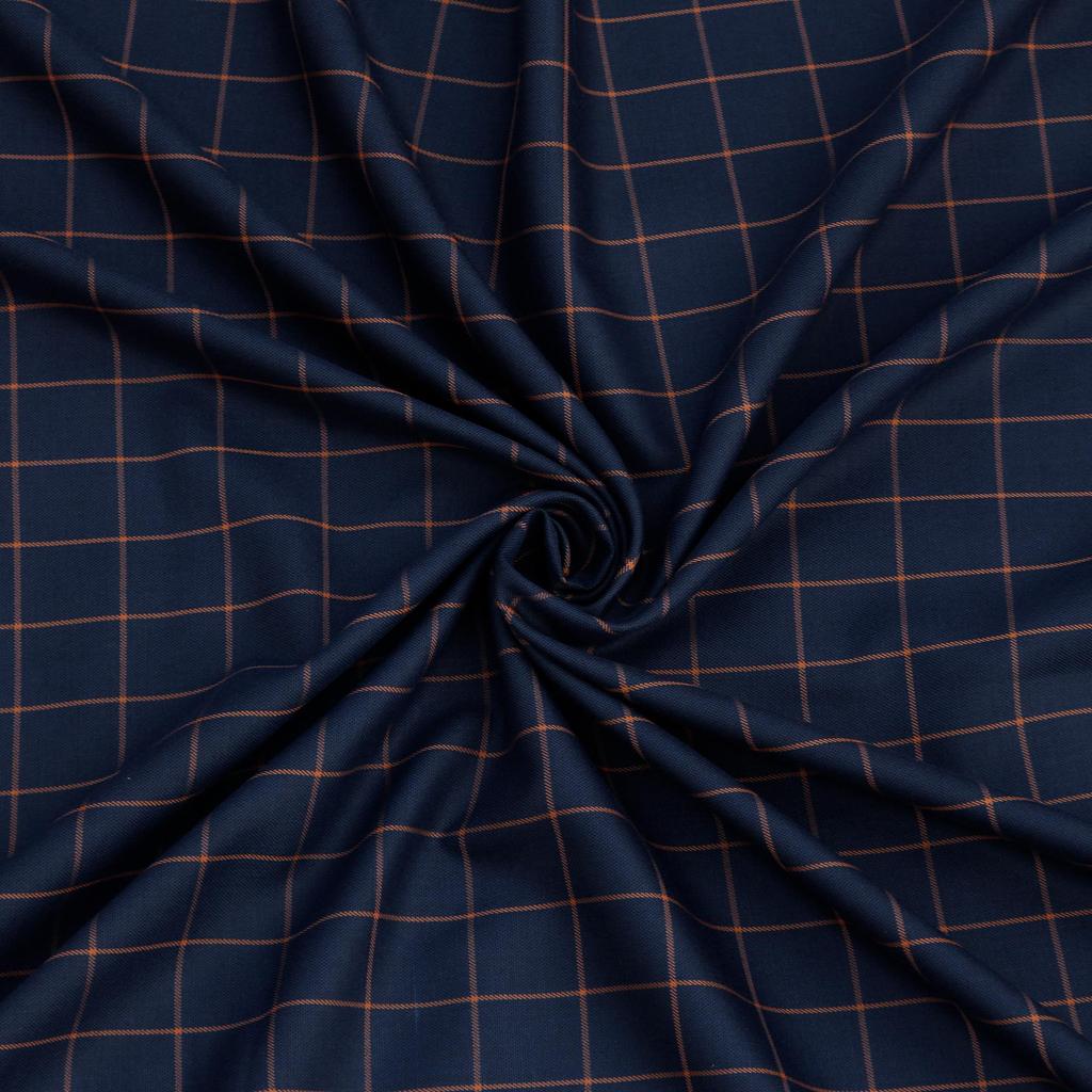 Navy Blue Party Wear Coat Fabric - Premium Blend of 70% Viscose & 30% Polyester