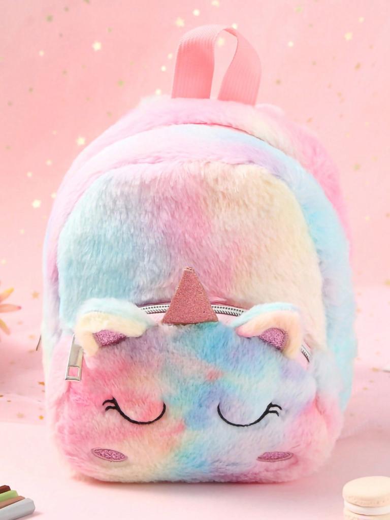 Unicorn Plush Childrens Backpack With Air Cushion Straps For Girls Daily Use