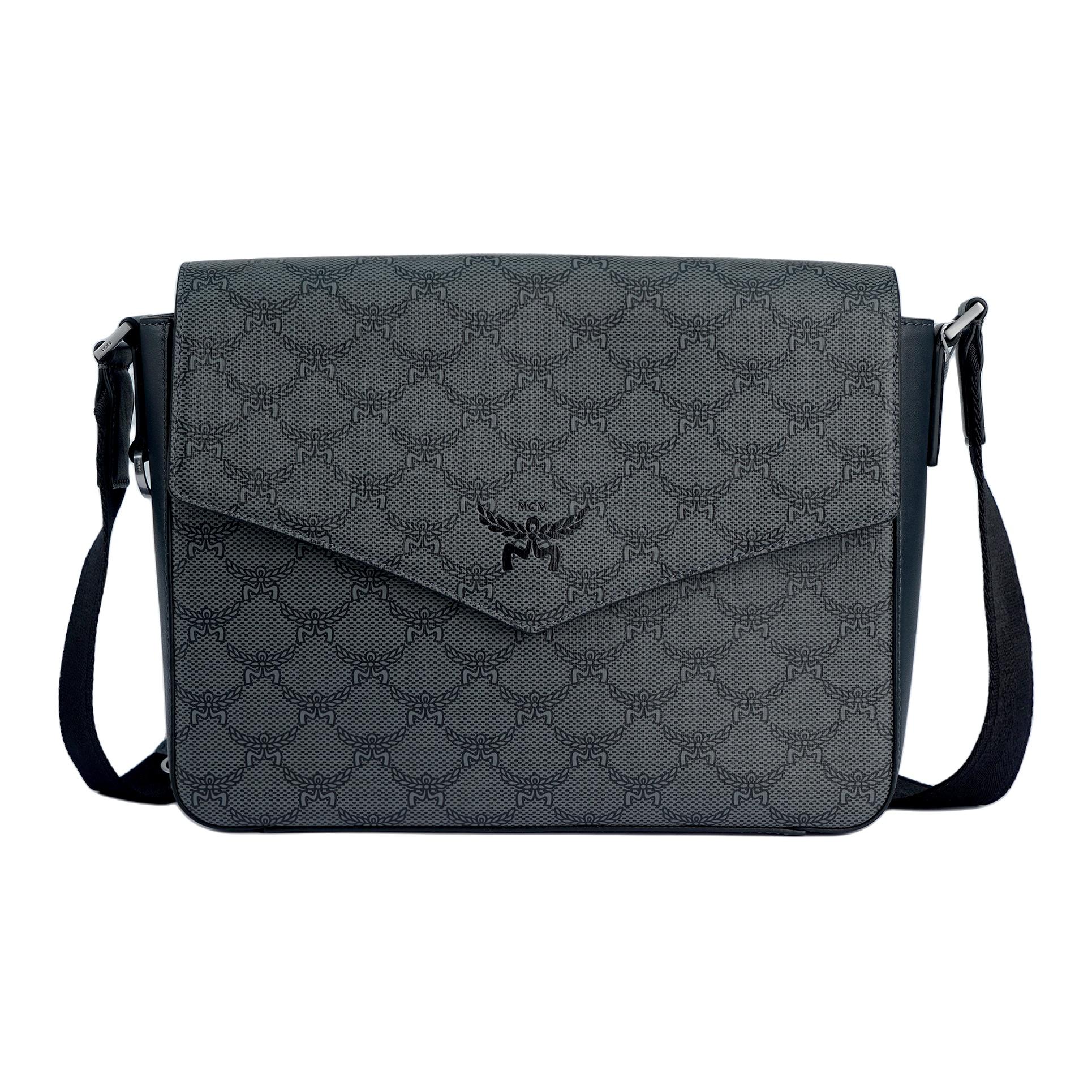 

MCM Front Logo Print Napa Leather Tote Shoulder Crossbody Bag Small Women bags Dark-Gray MMMEAAC01ED001 Basic Set (Bag+Dust Bag)