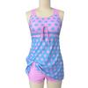 2026 PLUS SIZE Two-piece Dot Print Split Swimsuit Summer Tankini Set Sling V-Neck Drawstring Top High Waist Swimming Trunks 80%