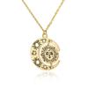 K gold-plated stainless steel simple sun and moon portrait necklace women's daily wear