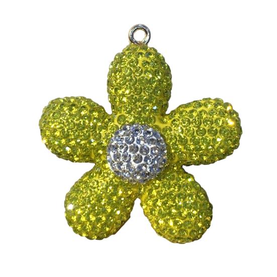 

Keychain Pendant Small Flowers Shiny Rhinestone Sunflower Charm Key Chain Decorative Backpack Bag Accessories зелений