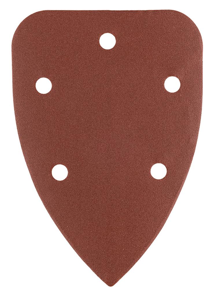Papiery ścierne żelazko, na rzep 98 x 140 mm, P150, 5 szt., z 5 otworami