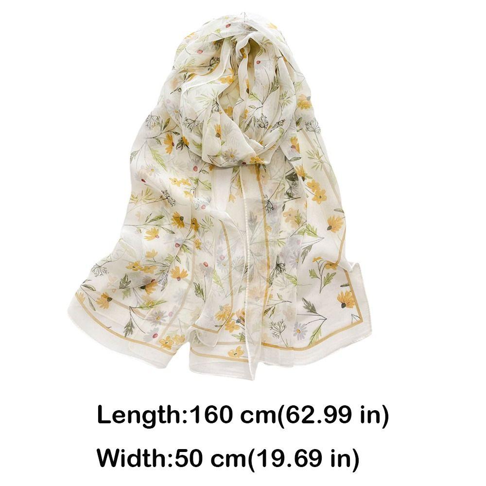 Breathable Silk Scarf Sun-Resistant Bandana Durable Beach Shawl  for Women