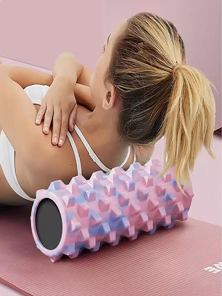 EVA Camouflage Foam Roller 45CM: Spiked Massage Roller for Pilates, Muscle Relaxation, Yoga, and Back Opener
