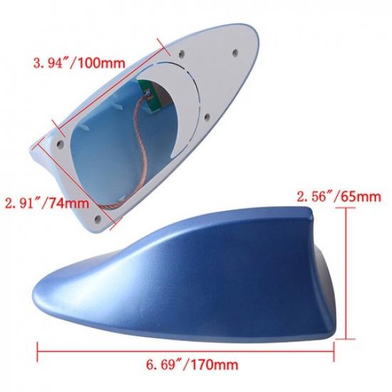 Blue Universal Car Roof Radio AM/FM Signal Shark Fin Style Aerial Antenna Cover