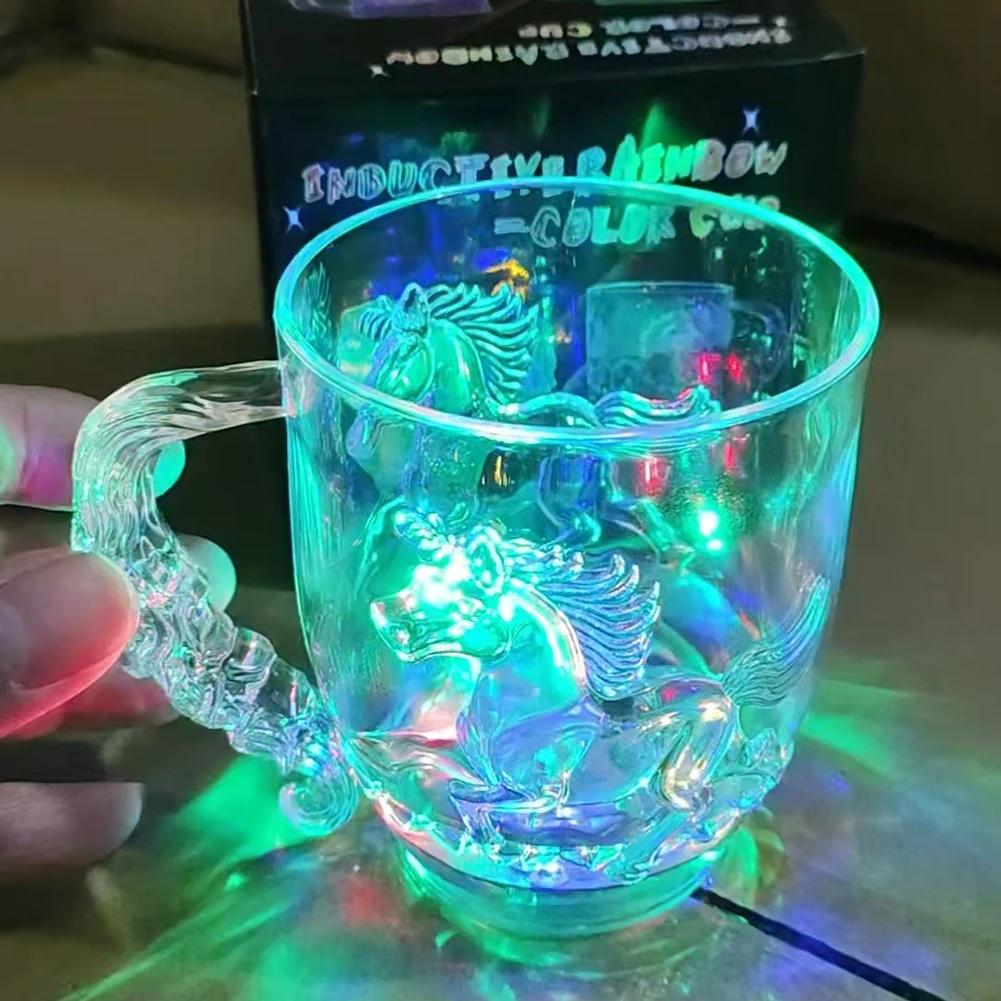 LED Luminous Beer Mug Flash Drinking Cup Color Changing Whiskey Glass Luminous Drinkware Bar Club Birthday Party Supplies
