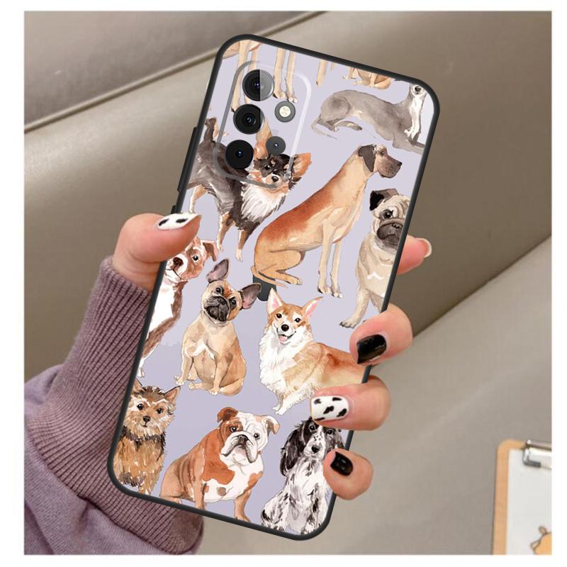 French Bulldog Beagle Dogs Pattern Case For Samsung Galaxy A51 A71 A12 A22 A32 A42 A52 A72 A50 A70 A21S A52S A03S Phone Cover