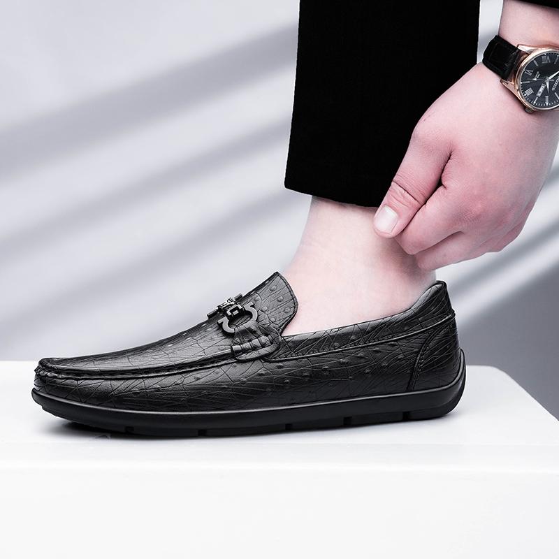 Pánské kožené boty Four Seasons Retro v anglickém stylu s krokodýlím vzorem, módní boty pro řidiče, pánské ležérní mokasíny