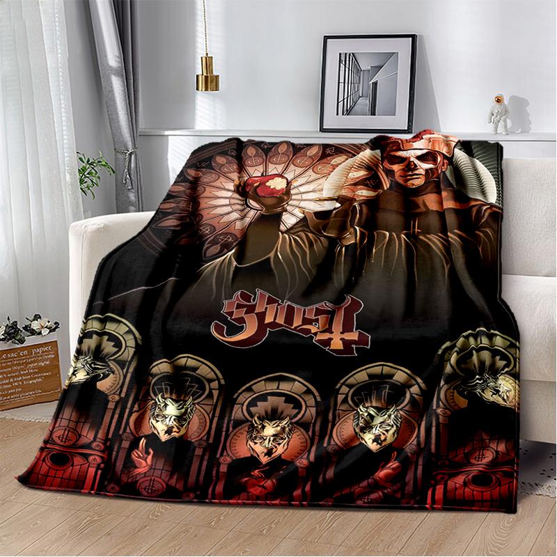 29 Stil Ghost Band Papa Emeritus Heavy Metal Dunkel Weiche Plüschdecke, Flanell Überwurfdecke für Wohnzimmer Schlafzimmer Bett Sofa