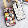 Black Case for iPhone 16 15 Plus 14 13 12 11 Pro 8 6 SE XR XS Max P30 Nova 5T Y5P Y6 Y7 Y8P Y9 Realme C30 C33 C31 L-14 Sanrio Mix