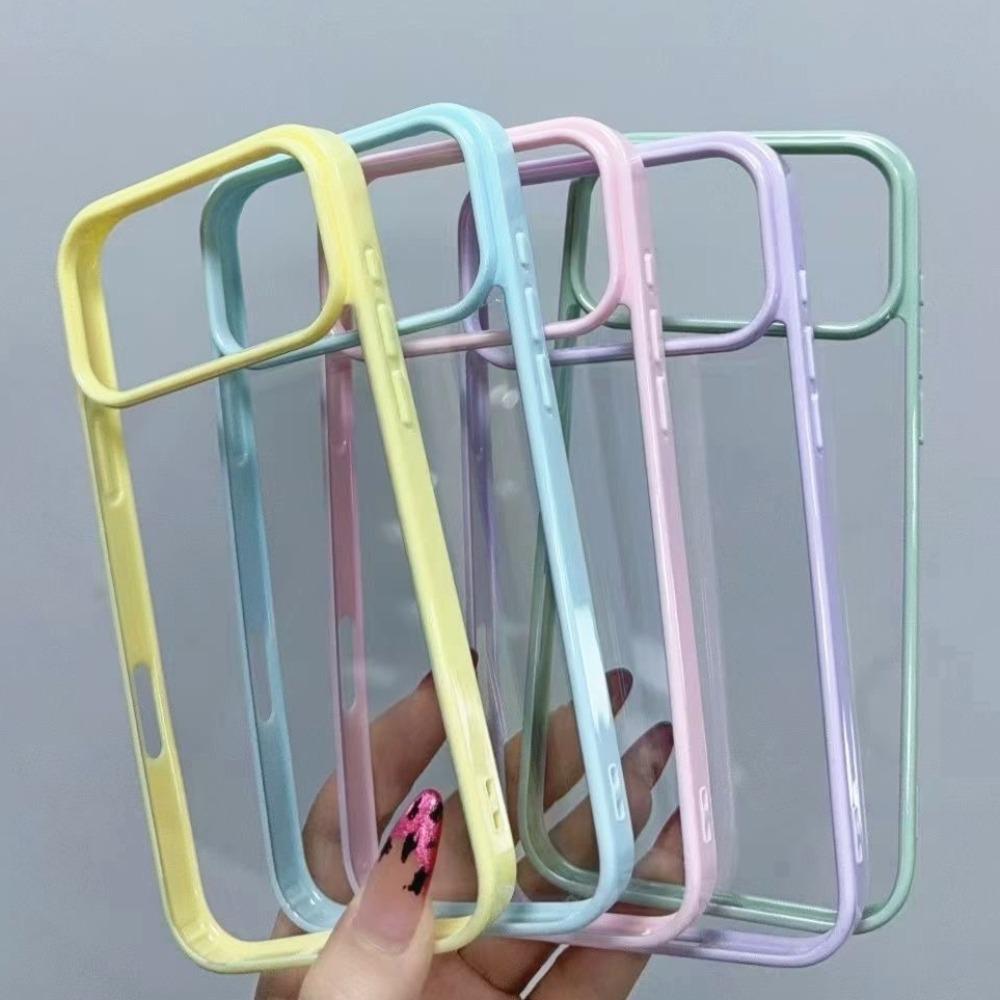 Clear Candy Color Phone Case For iPhone 17 Air 16 15 14 13 12 11 Pro Max Plus Shockproof Bumper Protective Cases Cover