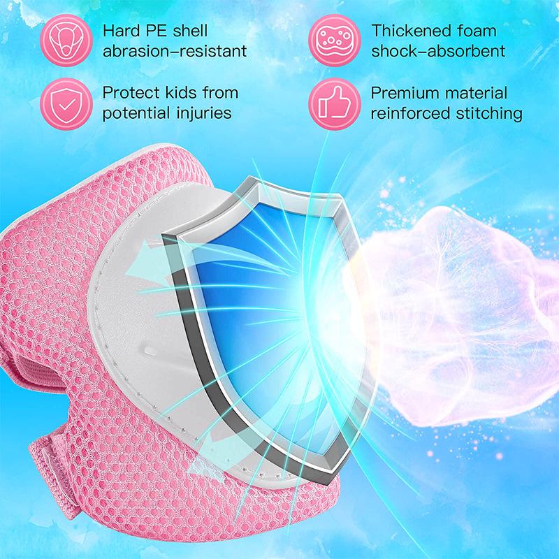 Kids' Six-Piece Protective Gear Set: Knee Pads & Wrist Guards for Balance Bike, Skiing, Skating