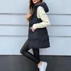 Women's Long Vest Plain Sleeveless Hood Winter Vest Outwear Jacket Lightweight Warm Coat Outerwear