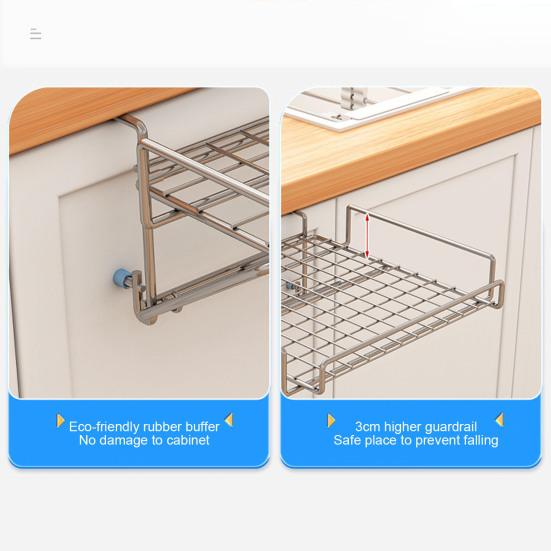 Foldable Kitchen Storage Rack Cabinet Organizer Strong Load-bearing Simple Installation Heavy Duty Storage