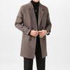 Men's Trendy Thickened Double-Breasted Mid-Length Wool Trench Coat