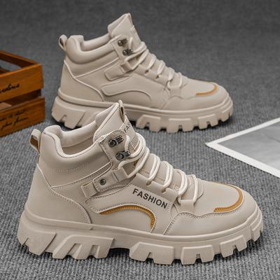 Mode Heren Hoge Top Laarzen Anti-Slip Platform Anti-slip Comfortabele Outdoor Wandelschoenen Heren Mode Trendy Werkkleding Schoenen