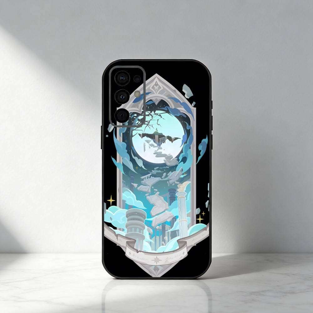 

L-Lunar A-Arcanum Cards Printed Phone Case For Samsung S25,S24,S21,S22,S23,S30,Ultra,S20,Plus,Fe,Note,5G Black Cover Samsung S30plus5G