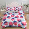 Pink Strawberry Cute Bedding Set Duvet Cover Set 3D Print Fruit Pattern Quilt Cover Pillowcase King Queen Size For Kids Boy Girl