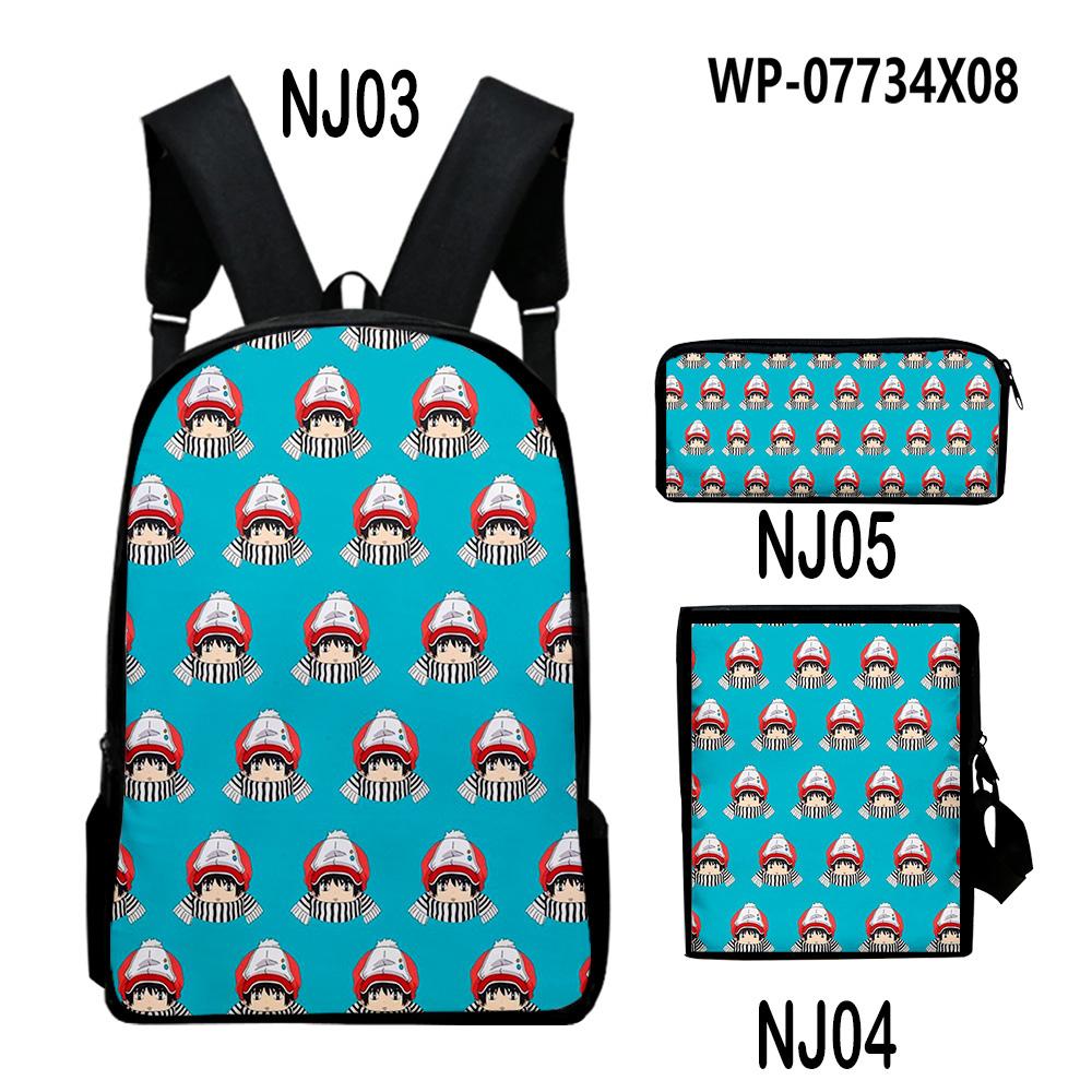Classic Kotaro Lives Alone Anime 3D Print 3pcs/Set pupil School Bags Laptop Daypack Backpack Inclined shoulder bag Pencil Case
